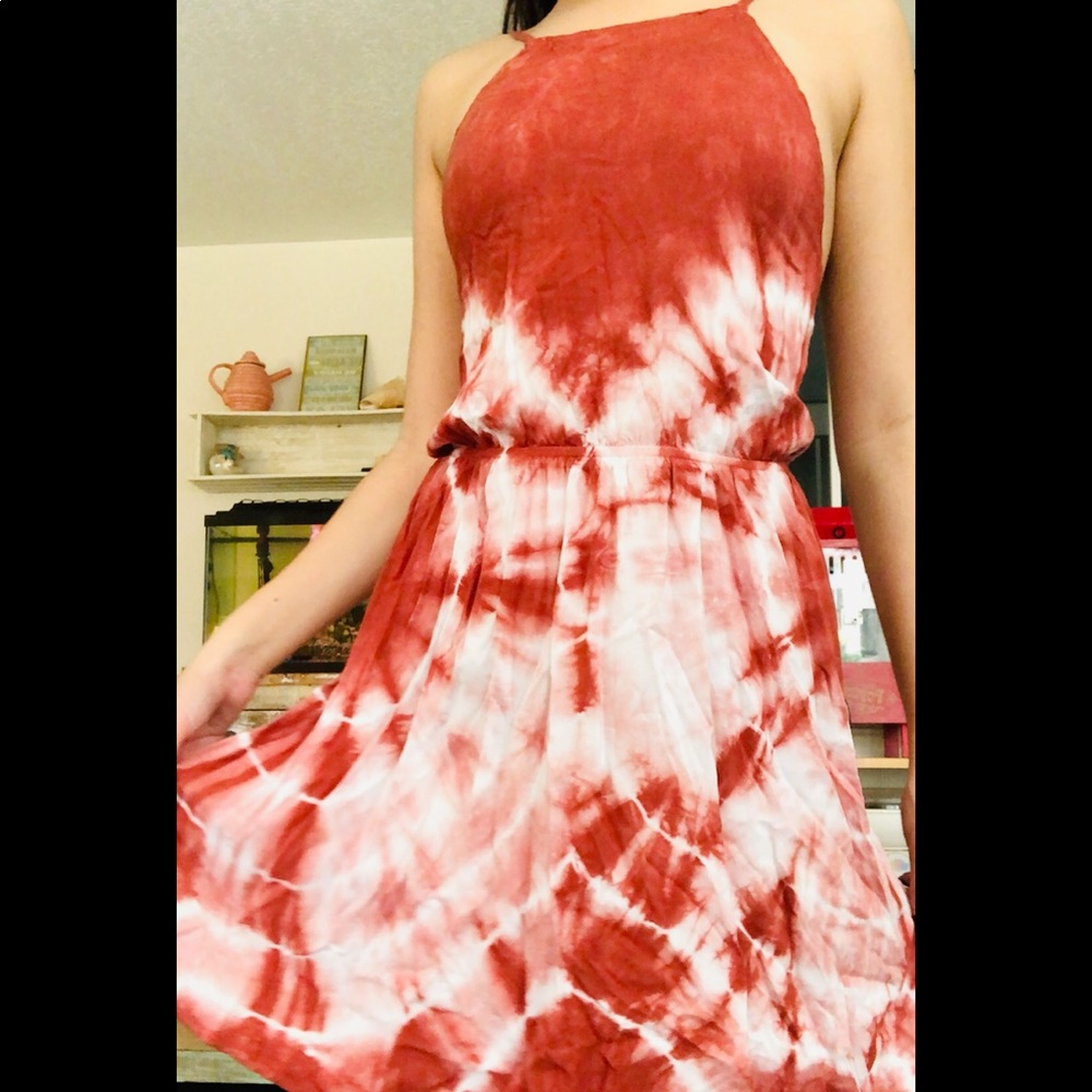 Tie dye pattern mini dress